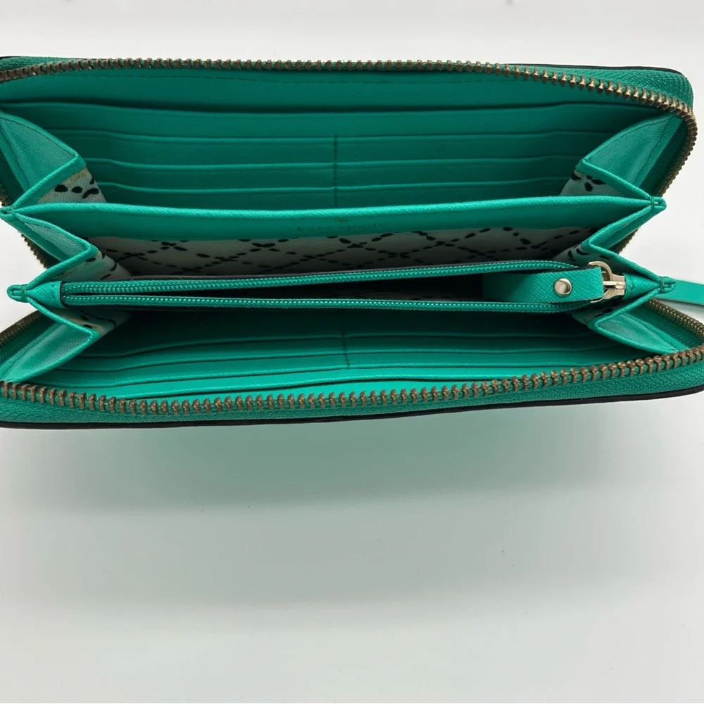 Kate Spade New York Turquoise Teal Leather zip-around Wallet